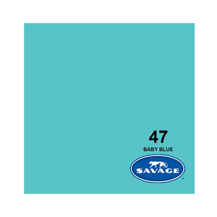 Savage #47 Baby Blue Seamless Background Paper 107" x 36' - In Store Pick Up Only