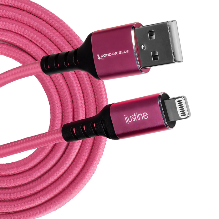 Kondor Blue iJustine Lightning to USB-A Charge & Sync Cable, 3.3' - Pink