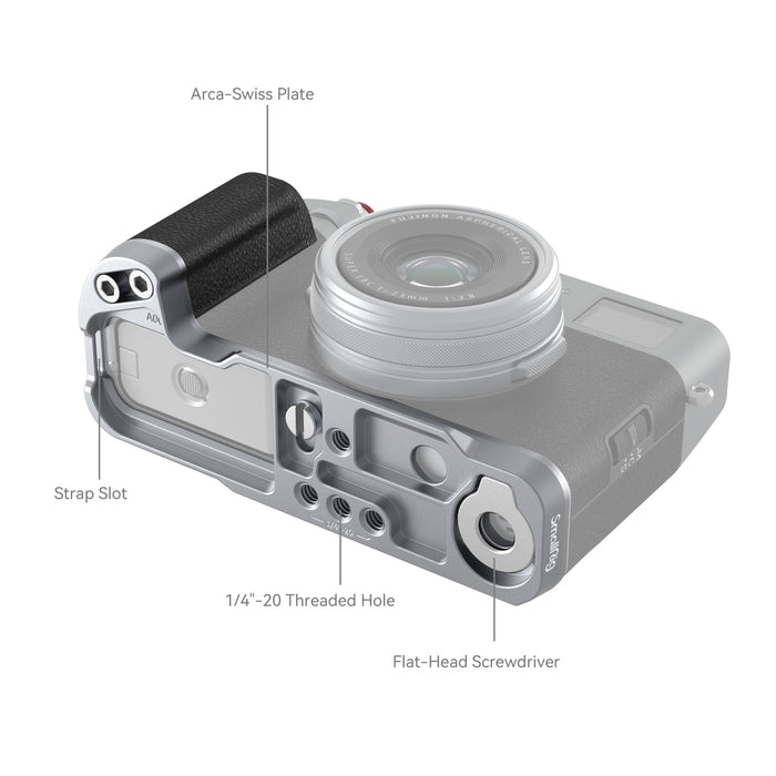 SmallRig L-Shape Grip for Fujifilm X100VI / X100V 4555 - Silver