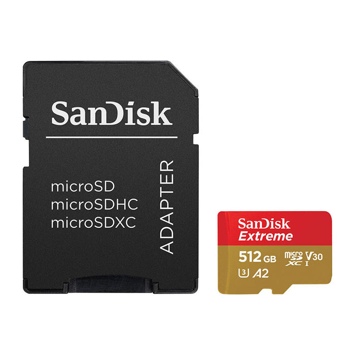 SanDisk 512GB Extreme UHS-I microSDXC Memory Card with SD Adapter