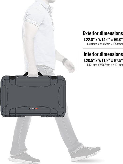 Nanuk 935 DSLR Camera Carry-On Hard Case with Pre-Cut Foam Insert & Lid Organizer - Graphite