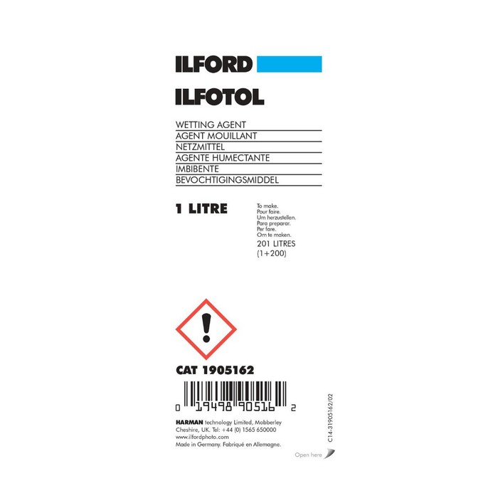 Ilford Ilfotol Wetting Agent (Liquid) for Black & White Film & Paper - 1 Liter