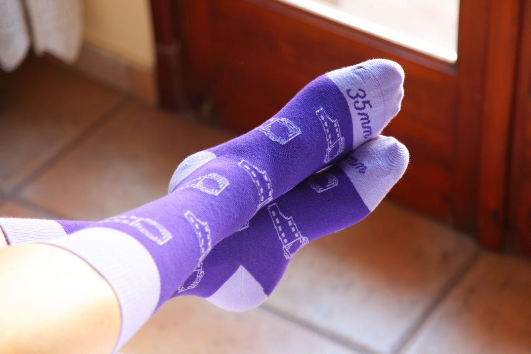 35mm Film Socks - Purple Fringe