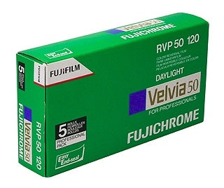 Fujifilm Fujichrome Velvia 50 Professional RVP Color Transparency - 120 Film, Single Roll (unboxed)