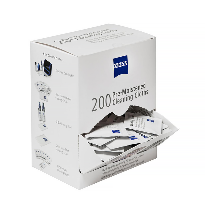 Zeiss Pre-Moistened Cleaning Cloths - Box of 200