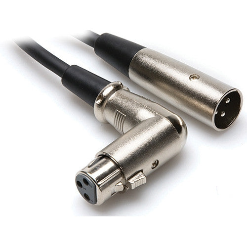 Hosa Technology Right-Angle XLR3F to XLR3M Balanced Interconnect Cable - 25'