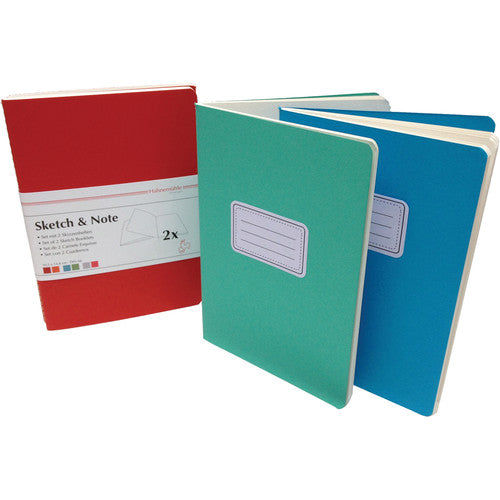 Hahnemühle Sketch & Note Booklet Bundle, Delphinium and Menthe Covers, A5, - 20 Sheets Each