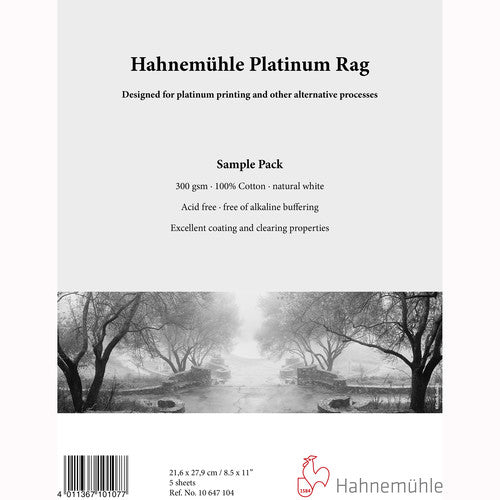 Hahnemühle Platinum Rag Fine Art Paper Sample Pack (8.5 x 11", 5 Sheets)