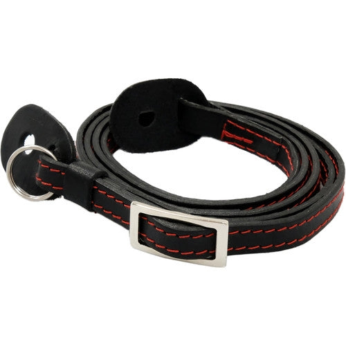 Oberwerth ELTZ Leather Camera Strap for Compact Cameras (Black with Red Stitching)