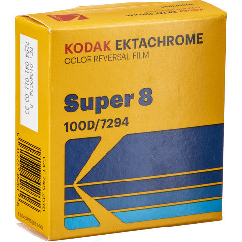 Kodak Ektachrome 100D Color Transparency Film 7294 - Super 8, 50' Roll
