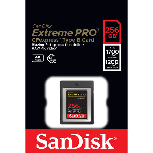 SanDisk 256GB Extreme PRO CFexpress Type B Memory Card