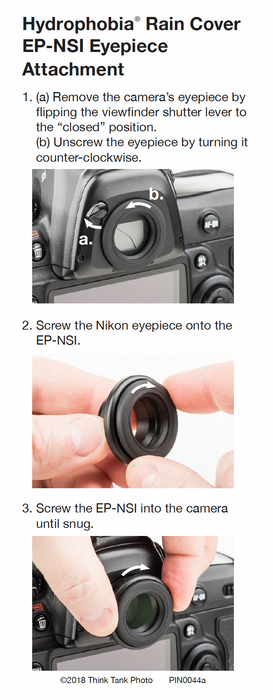 Think Tank EP-NSI Hydrophobia Eyepiece Adapter for Nikon D4/D5/D500/700/800 DSLR Cameras