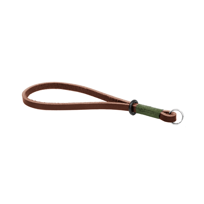 Gordy's Lug-Mount Leather Camera Wrist Strap, Long - Dark Brown/Green