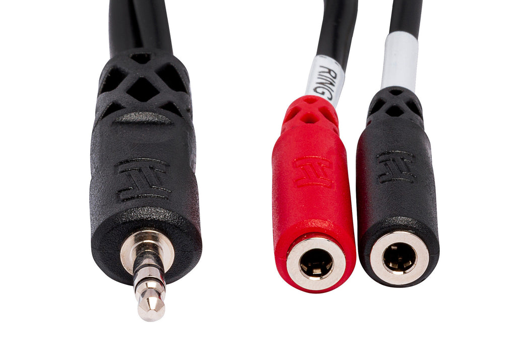 Hosa Stereo Breakout 3.5mm Male TRS to Two 3.5mm Female TS Y-Cable