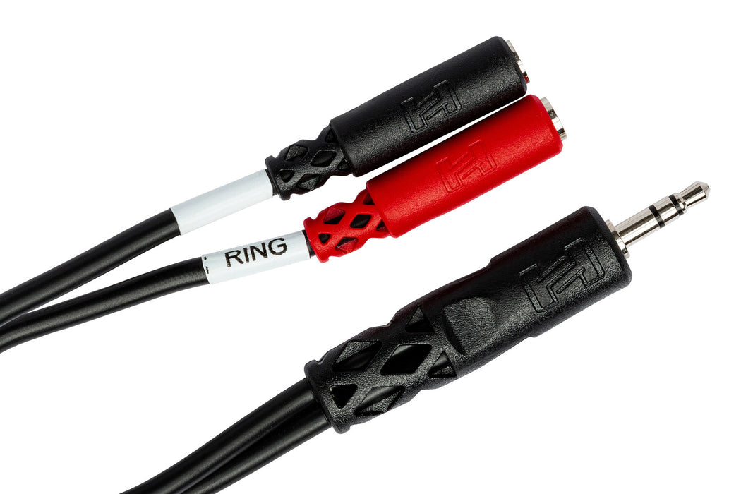 Hosa Stereo Breakout 3.5mm Male TRS to Two 3.5mm Female TS Y-Cable