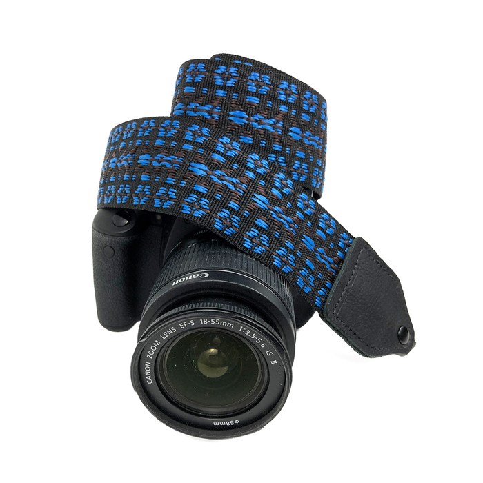 Perri's Leathers Ltd. Hootenanny Camera Strap, Blue/Black