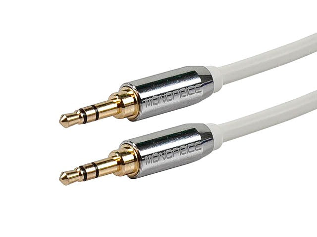Monoprice 3.5mm To 3.5mm Stereo 3' White Cable 9296