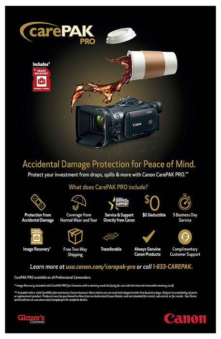 Canon CarePAK PRO 3 Year Protection Plan for EOS Cinema Cameras - $19,000-$22,999