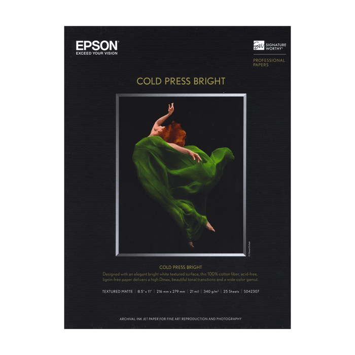 Epson Cold Press Bright Paper, 17" x 22" - 25 Sheets