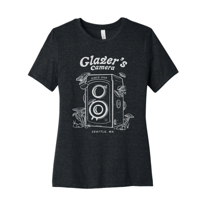 Glazer's Mushroom Camera T-Shirt Heather Grey - Womens, Large