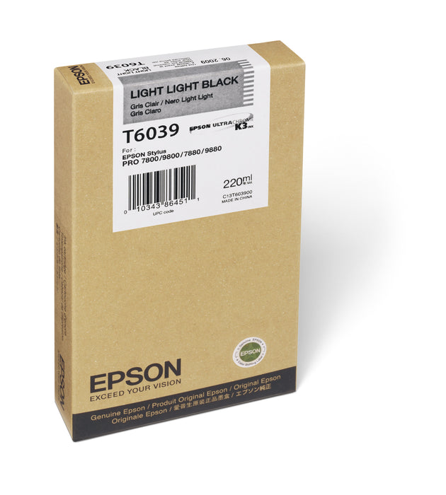 Epson Stylus Pro 7800/7880 & 9800/9880 UltraChrome K3 Ink 220ml -  Light Light Black
