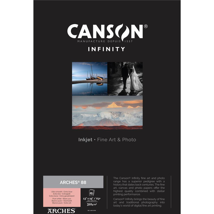 Canson Infinity Arches 88 Matte Paper, 13 x 19" -  25 Sheets