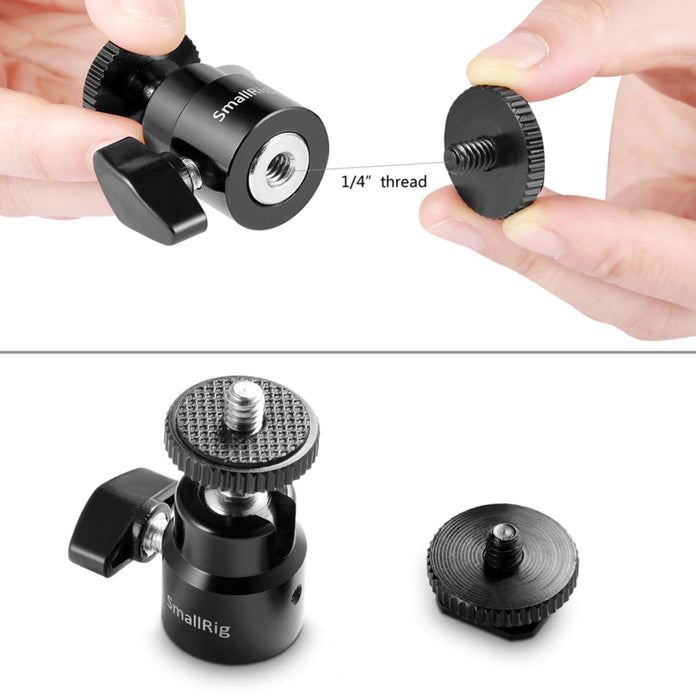 SmallRig 1/4" Camera Hot shoe Mount with Additional 1/4" Screw (2pcs Pack)2059