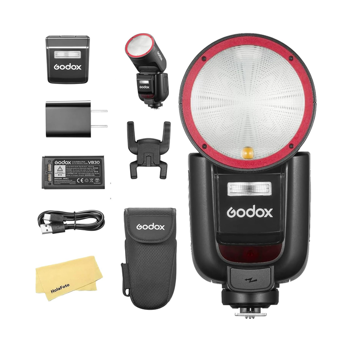 Godox V1Pro Round Head Camera Flash for Nikon Red Ring