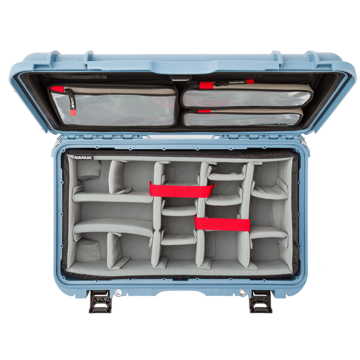 Nanuk 935 Wheeled Pro Photo Kit Protective Case with Padded Dividers & Lid Organizer - Cyan
