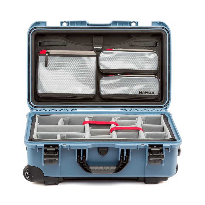 Nanuk 935 Wheeled Pro Photo Kit Protective Case with Padded Dividers & Lid Organizer - Cyan