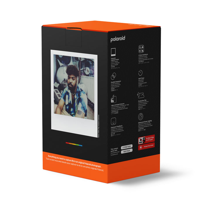 Polaroid Flip Instant Camera & Color Film Bundle (8 Photos) - White