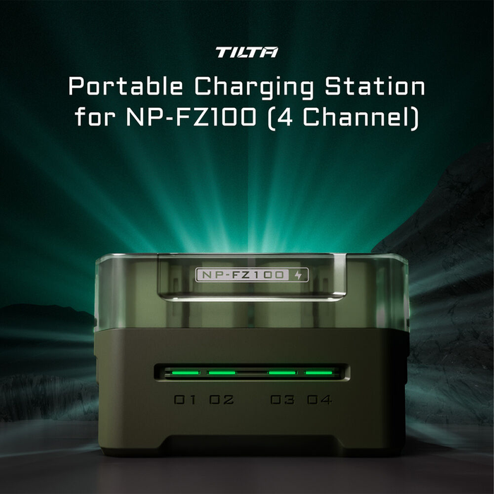 Tilta Portable 4-Bay Charging Station for NP-FZ100 Batteries – Green