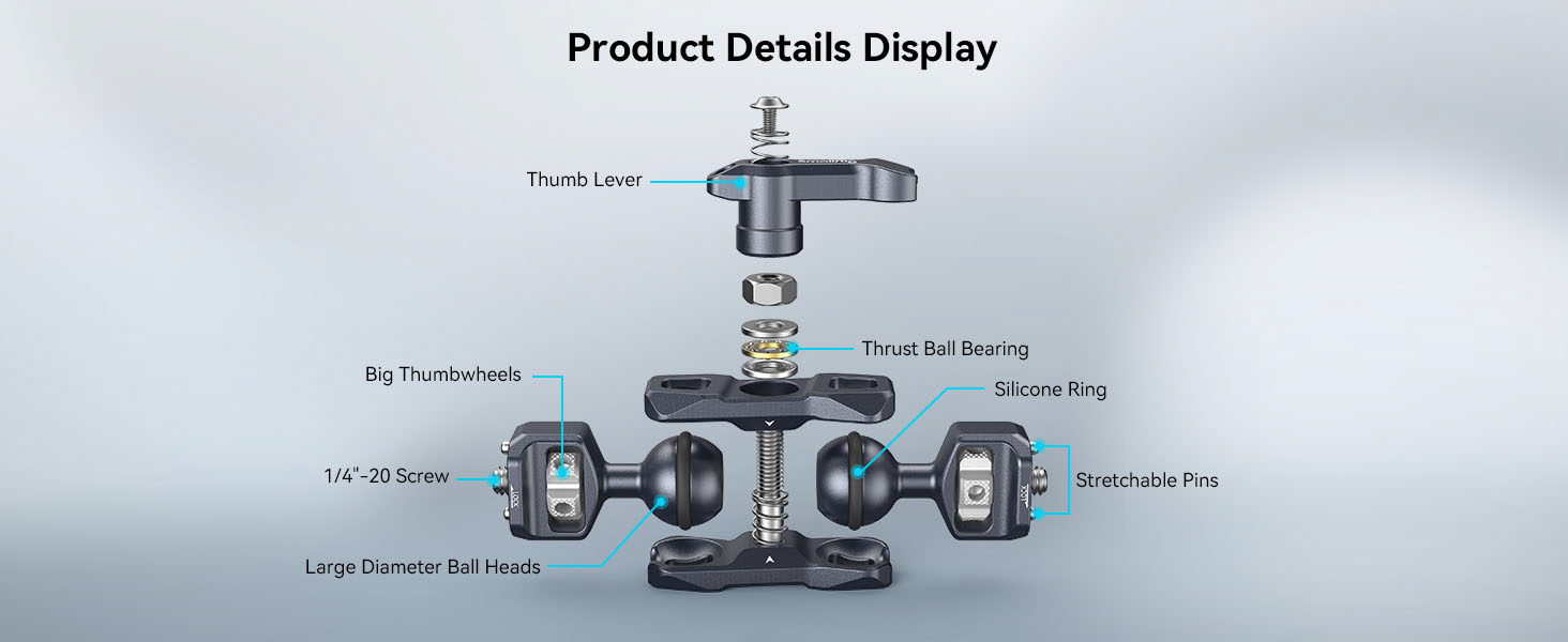 SmallRig Magic Arm with Dual Ball Heads (1/4”-20 Screws) 3873