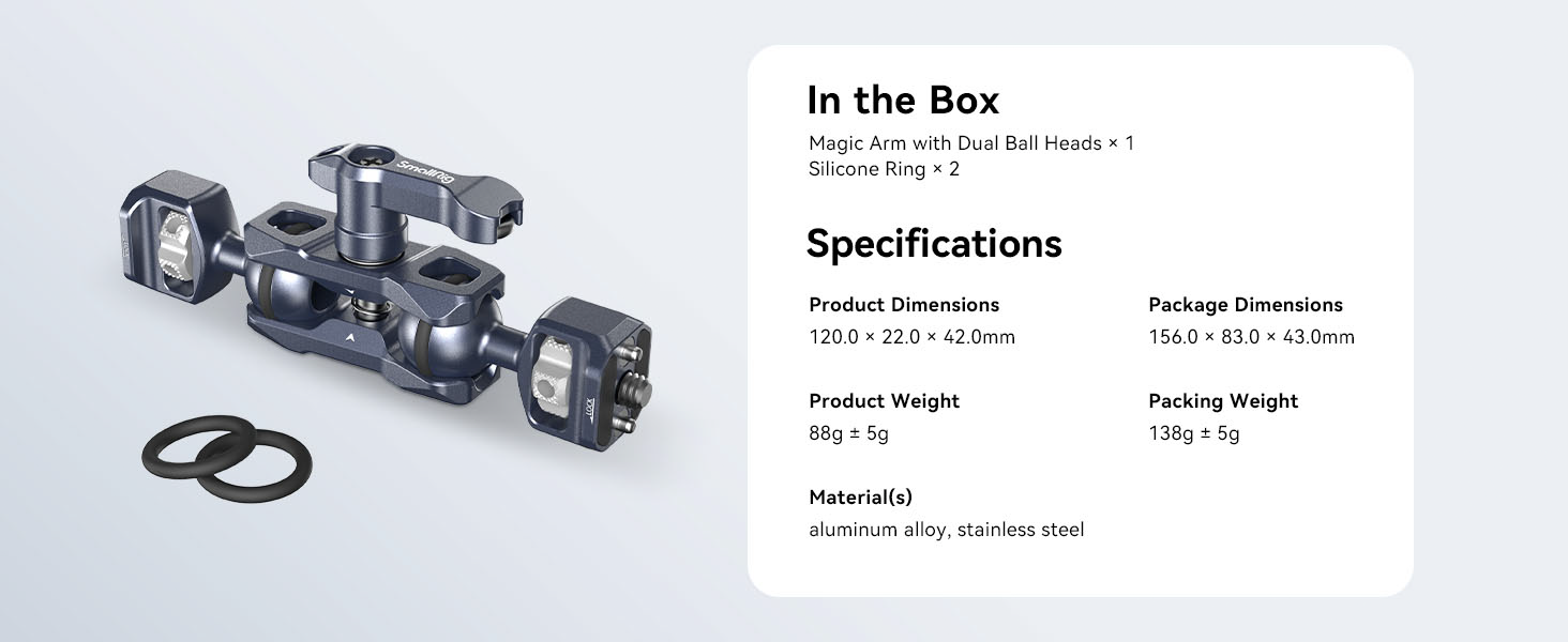 SmallRig Magic Arm with Dual Ball Heads (1/4”-20 Screws) 3873