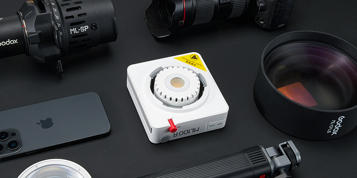 Godox ML100R RGB Portable LED Light Kit with 36 Lens & Battery Grip