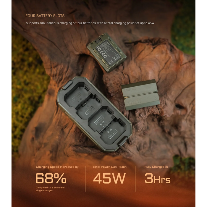 Tilta Portable 4-Bay Charging Station for NP-FZ100 Batteries – Green