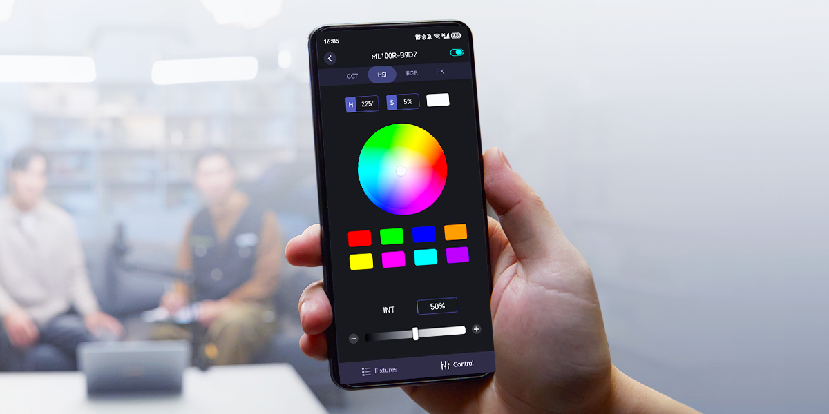 Godox ML100R RGB Portable LED Light Kit with 36 Lens & Battery Grip