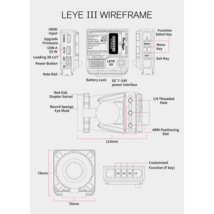 Portkeys LEYE III 4K HDMI 2.4" LCD Electronic Viewfinder