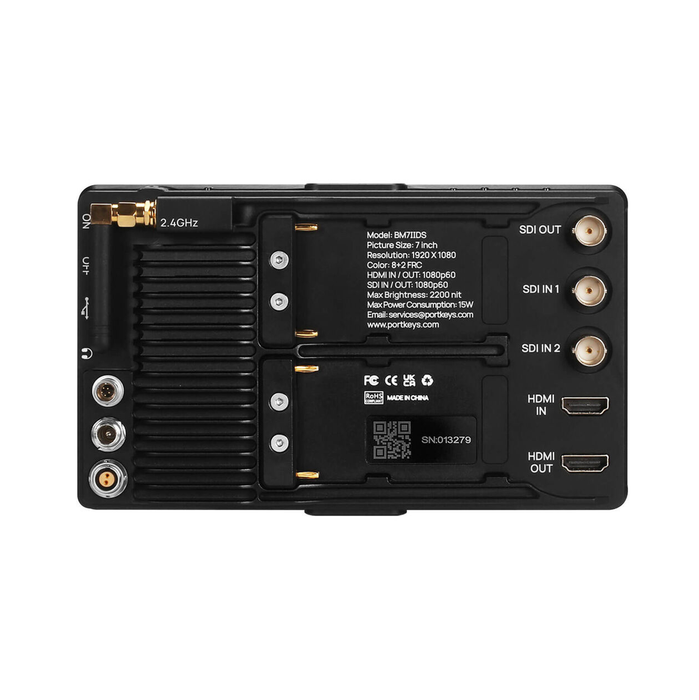 Portkeys BM7 II DS 7" High-Bright Touchscreen Monitor with Wireless Camera Control and Sun Hood