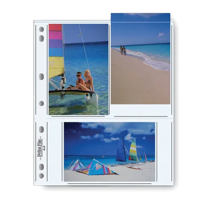 Print File 46-6P* Archival Photo Pages with 3 Pockets (Holds 4x6" Prints) - 25 Pack