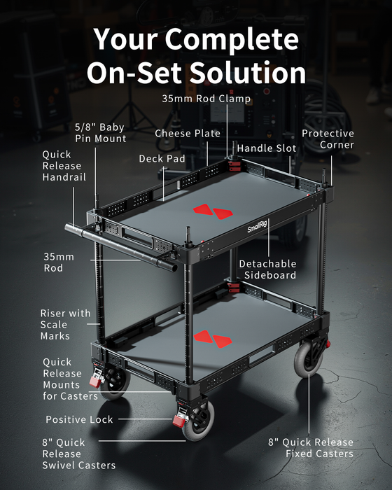 SmallRig 36" Lightweight Video Production Camera Cart MD4573