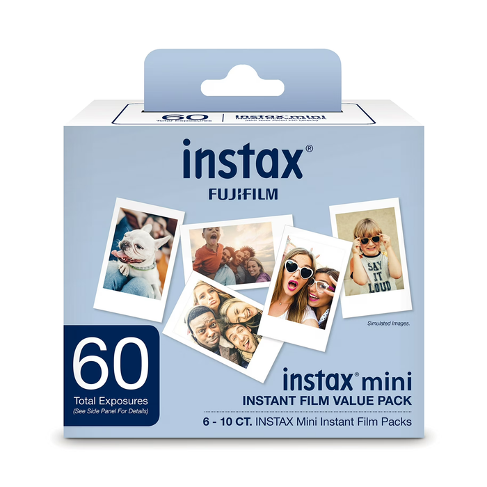 Fujifilm Instax Mini White Frame Instant Film Value Pack, White Frame - 60 Exposures