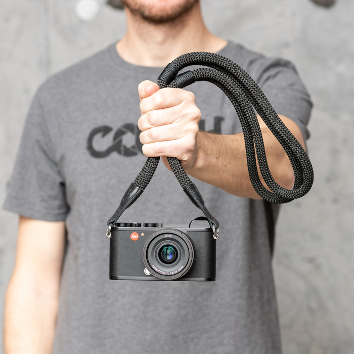 Cooph Leica Double Rope Strap with Split Ring, 39.4" (100cm) - Black