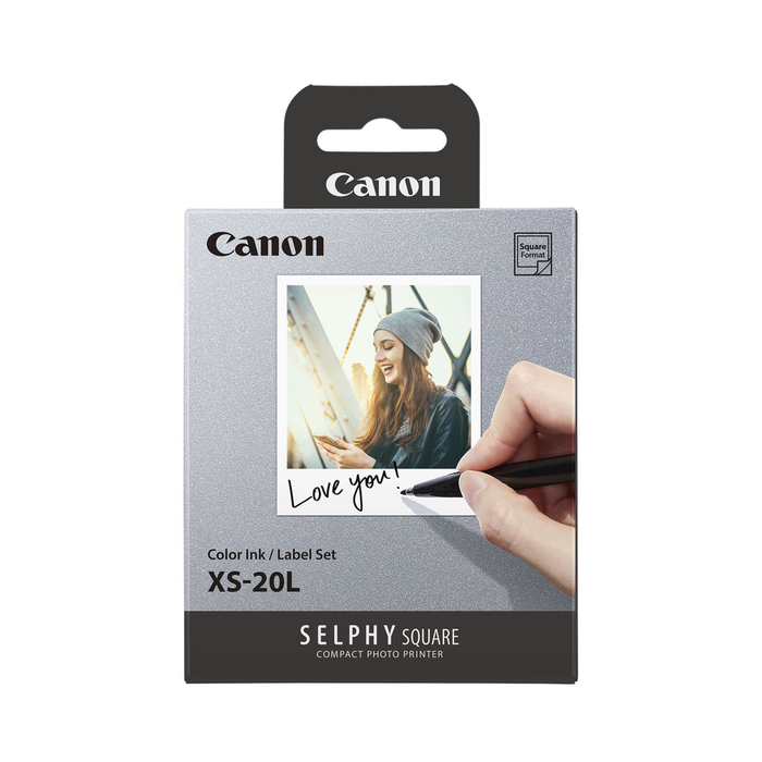 Canon Selphy Color Ink & Label XS-20L Set, 2.7 x 2.7" - 20 Sheets