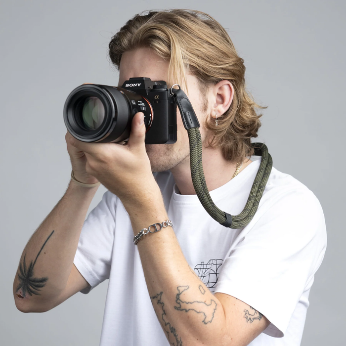 Cooph Double Rope Camera Strap with Split Ring, 45.3" (115cm) - Duotone Olive