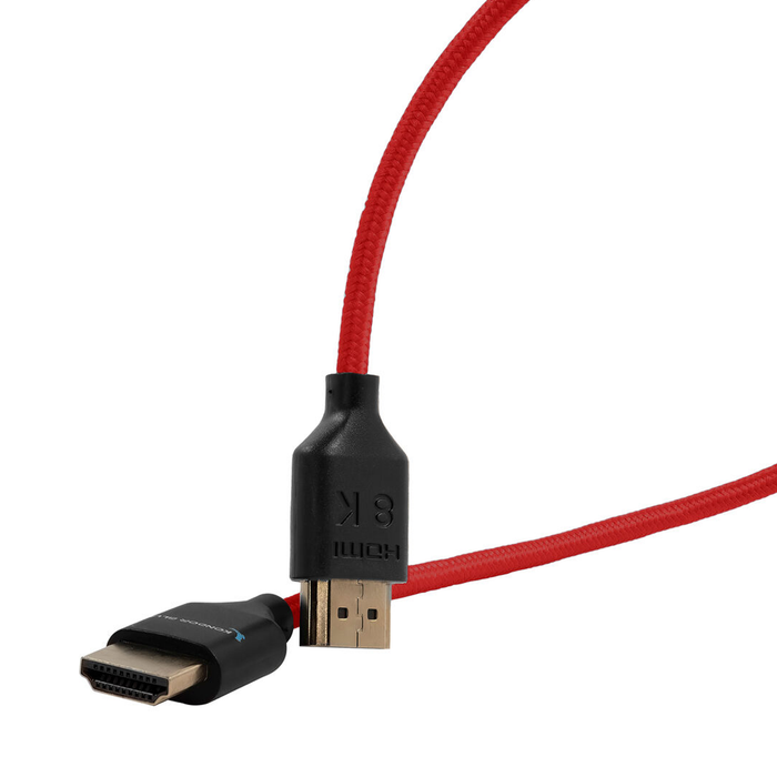 Kondor Blue 8K HDMI 2.1 17" Braided Cable for On-Camera Monitors - Cardinal Red