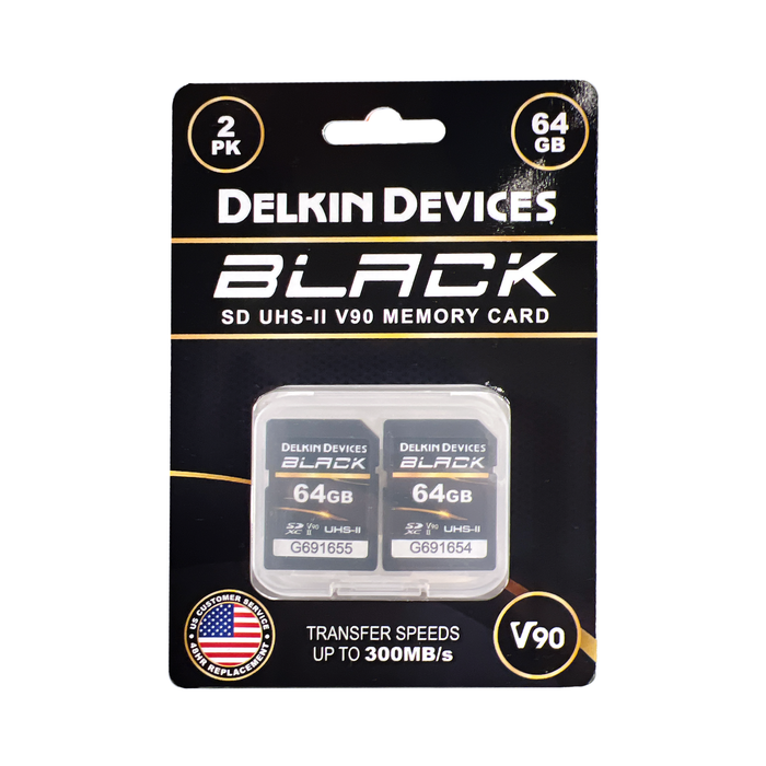 Delkin Devices 64GB BLACK UHS-II SDXC Memory Card - 2-Pack