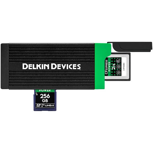 Delkin Devices Black 150GB BLACK CFExpress Type B Memory Card with USB 3.2 CFexpress Type B Card and SD UHS-II Memory Card Reader Bundle