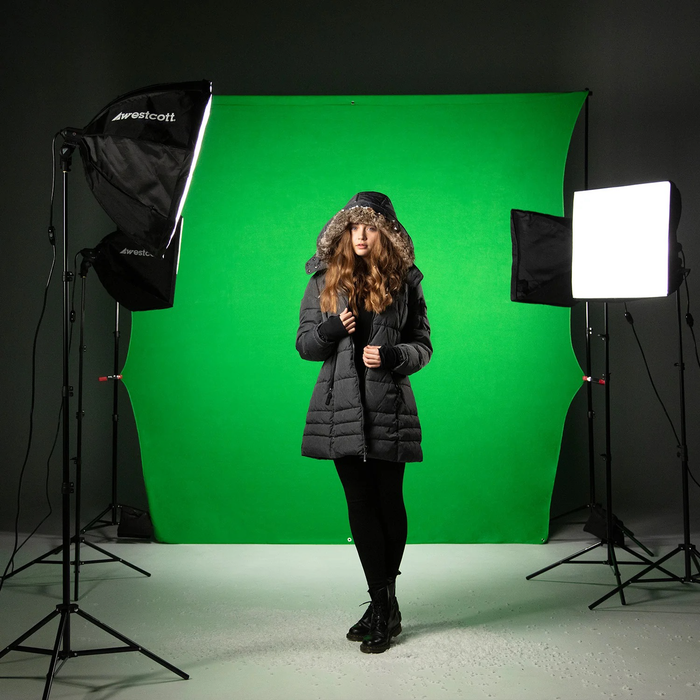 Westcott Wrinkle-Resistant Backdrop, 9' x 10' - Chroma-Key Green Screen