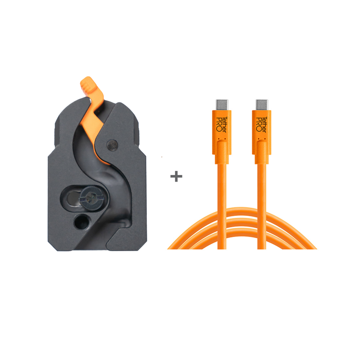 Tether Tools TetherGuard LeverLock Plate & TetherPro USB-C 15′ (4.6m) Cable Kit